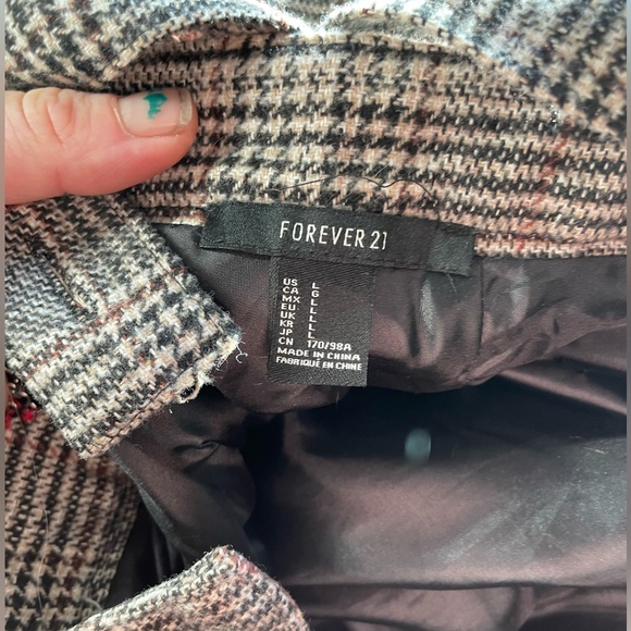 Forever 21 Black and White Plaid A-Line Skirt - Picture 3 of 3